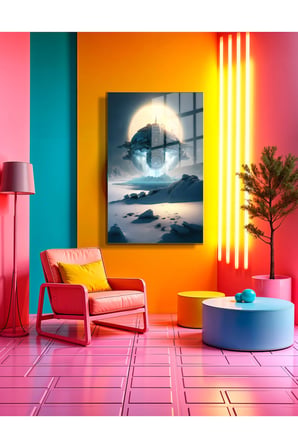 Space/Uzay Yapay Zeka Özel Tasarım Cam Tablo Ofis, Mutfak Çocuk Odası, Salon 71