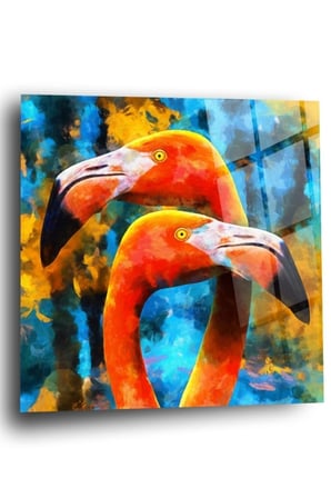 Flamingo Cam Tablo | Hediyelik, Dekoratif, Ofis, Mutfak