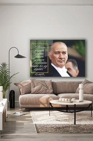 Atatürk Özel Tasarım 11 Yatay Cam Tablo