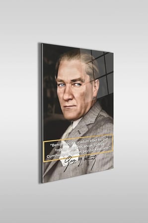 Atatürk Özel Tasarım 1 Dikey Cam Tablo