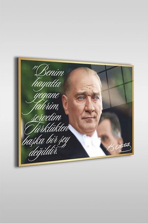 Atatürk Özel Tasarım 12 Yatay Cam Tablo