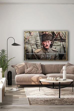 Atatürk Özel Tasarım 17 Yatay Cam Tablo