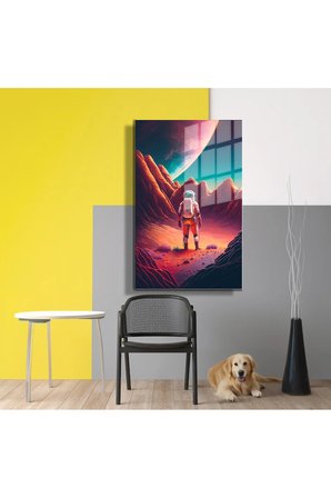 Space/Uzay Yapay Zeka Özel Tasarım Cam Tablo Ofis, Mutfak Çocuk Odası, Salon 64