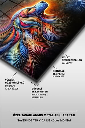 Hayat Arkadaşım Yaratıcı Yatay Cam Tablo