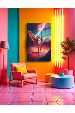 Space/Uzay Yapay Zeka Özel Tasarım Cam Tablo Ofis, Mutfak Çocuk Odası, Salon 64