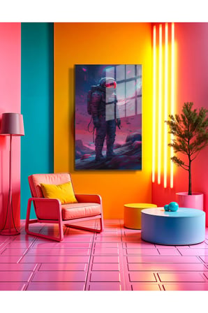 Space/Uzay Yapay Zeka Özel Tasarım Cam Tablo Ofis, Mutfak Çocuk Odası, Salon 35
