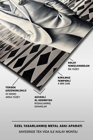 Ayı Bey Yaratıcı Dikey Cam Tablo