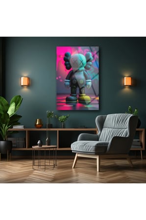 Kaws Cam Tablo , Kusursuz Renkler , Üst Düzey Kalite , Temperli Cam Üzerine Baskı