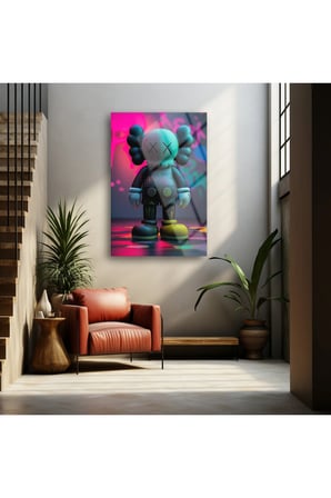 Kaws Cam Tablo , Kusursuz Renkler , Üst Düzey Kalite , Temperli Cam Üzerine Baskı