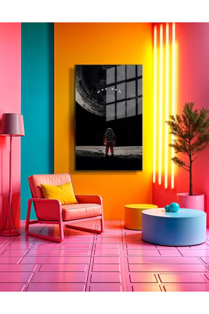 Space/Uzay Yapay Zeka Özel Tasarım Cam Tablo Ofis, Mutfak Çocuk Odası, Salon 133