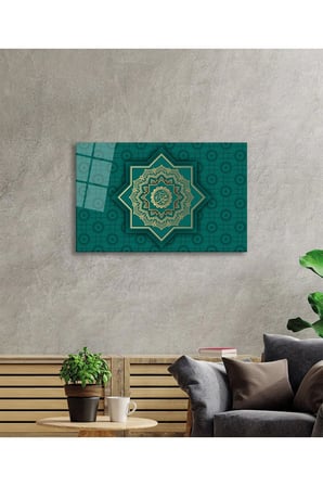 Muhammed S.A.V. İslami Motif Cam Tablo, Temperli ve Rodajlı Dayanıklı Kırılmaz Cam