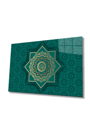 Muhammed S.A.V. İslami Motif Cam Tablo, Temperli ve Rodajlı Dayanıklı Kırılmaz Cam