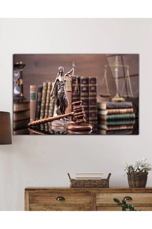 Themis Heykeli Cam Tablo, Temperli ve Rodajlı Dayanıklı Kırılmaz Cam