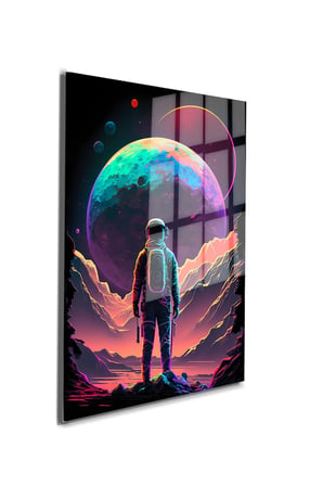 Space/Uzay Yapay Zeka Özel Tasarım Cam Tablo Ofis, Mutfak Çocuk Odası, Salon 34
