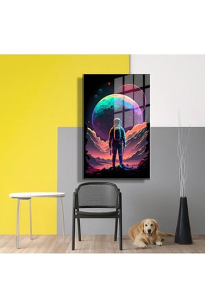 Space/Uzay Yapay Zeka Özel Tasarım Cam Tablo Ofis, Mutfak Çocuk Odası, Salon 34