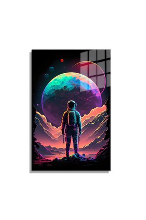 Space/Uzay Yapay Zeka Özel Tasarım Cam Tablo Ofis, Mutfak Çocuk Odası, Salon 34