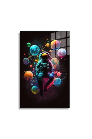 Space/Uzay Yapay Zeka Özel Tasarım Cam Tablo Ofis, Mutfak Çocuk Odası, Salon 44