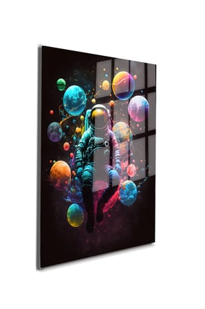 Space/Uzay Yapay Zeka Özel Tasarım Cam Tablo Ofis, Mutfak Çocuk Odası, Salon 44