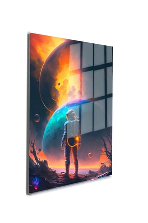 Space/Uzay Yapay Zeka Özel Tasarım Cam Tablo Ofis, Mutfak Çocuk Odası, Salon 87