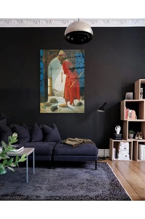 Osman Hamdi Bey Kaplumbağa Terbiyecisi Cam Tablo