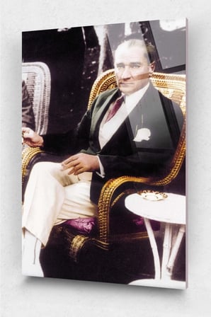 Atatürk Cam Tablo - Atatürk Tablo - Ata Tablo- Türk Tablo - Türkiye Cam Duvar Dekor - Ofis Tablo