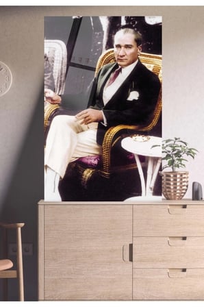 Atatürk Cam Tablo - Atatürk Tablo - Ata Tablo- Türk Tablo - Türkiye Cam Duvar Dekor - Ofis Tablo