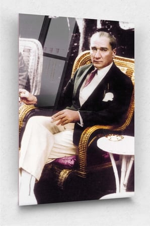 Atatürk Cam Tablo - Atatürk Tablo - Ata Tablo- Türk Tablo - Türkiye Cam Duvar Dekor - Ofis Tablo