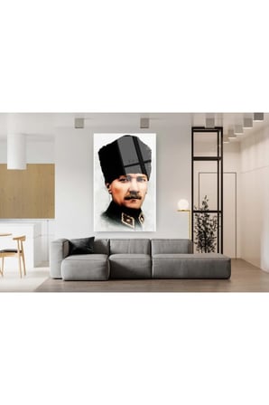 Atatürk Cam Tablo - Atatürk Tablo - Ata Tablo- Türk Tablo - Türkiye Cam Duvar Dekor - Ofis Tablo