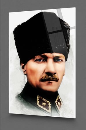 Atatürk Cam Tablo - Atatürk Tablo - Ata Tablo- Türk Tablo - Türkiye Cam Duvar Dekor - Ofis Tablo