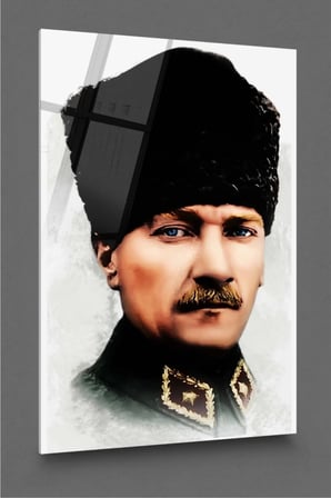 Atatürk Cam Tablo - Atatürk Tablo - Ata Tablo- Türk Tablo - Türkiye Cam Duvar Dekor - Ofis Tablo