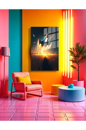Space/Uzay Yapay Zeka Özel Tasarım Cam Tablo Ofis, Mutfak Çocuk Odası, Salon 62