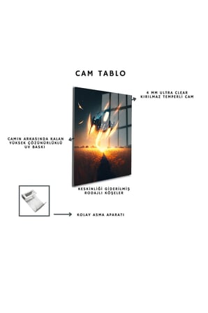 Space/Uzay Yapay Zeka Özel Tasarım Cam Tablo Ofis, Mutfak Çocuk Odası, Salon 62