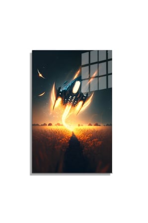 Space/Uzay Yapay Zeka Özel Tasarım Cam Tablo Ofis, Mutfak Çocuk Odası, Salon 62