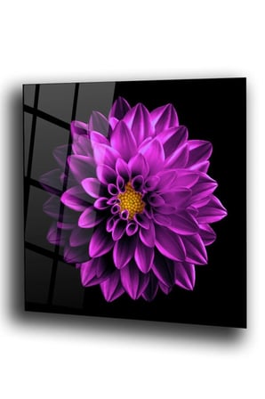 Mor Lotus Cam Tablo | Hediyelik, Dekoratif, Ofis, Mutfak