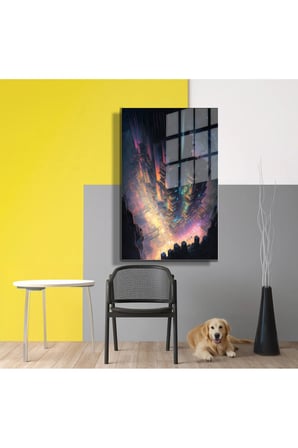 Space/Uzay Yapay Zeka Özel Tasarım Cam Tablo Ofis, Mutfak Çocuk Odası, Salon 194