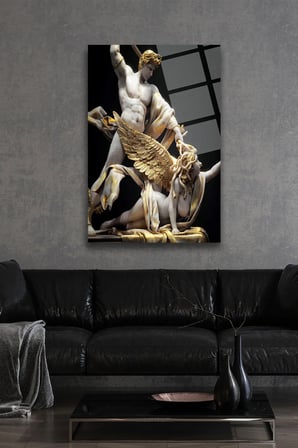 Medusa ve Perseus, Mitoloji, GÖRKEMLİ HARİKA TASARIM KIRILMAZ CAM TABLO EV OFİS İŞ YERİ HEDİRYESİ