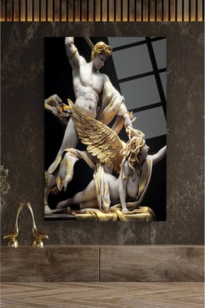 Medusa ve Perseus, Mitoloji, GÖRKEMLİ HARİKA TASARIM KIRILMAZ CAM TABLO EV OFİS İŞ YERİ HEDİRYESİ