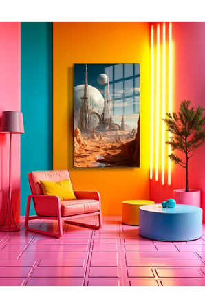 Space/Uzay Yapay Zeka Özel Tasarım Cam Tablo Ofis, Mutfak Çocuk Odası, Salon 19