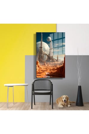 Space/Uzay Yapay Zeka Özel Tasarım Cam Tablo Ofis, Mutfak Çocuk Odası, Salon 19