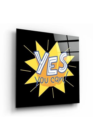 “Yes, You Can” Cam Tablo | Hediyelik, Dekoratif, Ofis, Mutfak