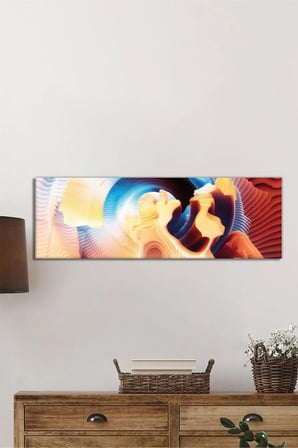 Soyut Desenler Sanatsal Panoramik Cam Tablo, Temperli ve Rodajlı Dayanıklı Cam