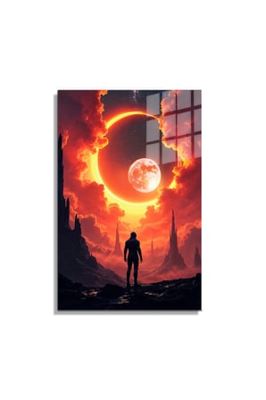 Space/Uzay Yapay Zeka Özel Tasarım Cam Tablo Ofis, Mutfak Çocuk Odası, Salon 23