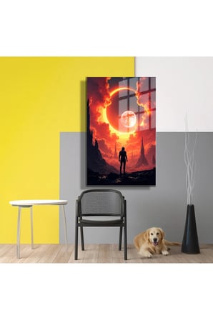 Space/Uzay Yapay Zeka Özel Tasarım Cam Tablo Ofis, Mutfak Çocuk Odası, Salon 23