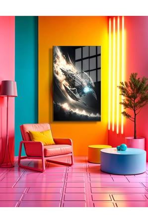 Space/Uzay Yapay Zeka Özel Tasarım Cam Tablo Ofis, Mutfak Çocuk Odası, Salon 190