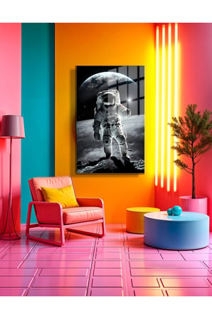 Space/Uzay Yapay Zeka Özel Tasarım Cam Tablo Ofis, Mutfak Çocuk Odası, Salon 59