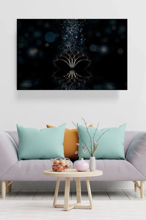 LOTUS ÇİÇEĞİ GÖRKEMLİ ULTRA YÜKSEK ÇÖZÜNÜRLÜK KARE CAM TABLO EV HEDİYESİ TABLO