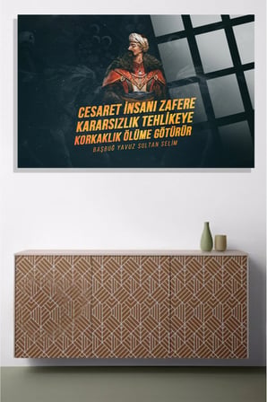 Yavuz Sultan Selim Lüks 4mm Kırılmaz Temperli Yüksek Çözünürlüklü Cam Tablo