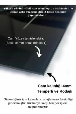 4mm Lüks Kırılmaz Temperli Yüksek Çözünürlüklü Cam Tablo