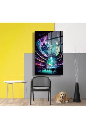 Space/Uzay Yapay Zeka Özel Tasarım Cam Tablo Ofis, Mutfak Çocuk Odası, Salon 223