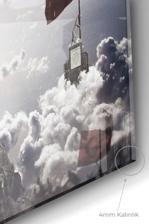 Türk Bayrağı Ve Atatürk Temalı | Bayrak Temalı Cam Tablo | 50x70 Cm